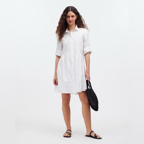 Madewell Dresses & Skirts - NWT Madewell Button-Front Mini Shirtdress in Poplin Women's Regular XXS Resort